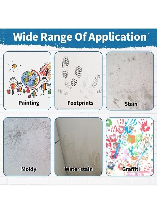 طلاء أبيض للجدران، أداة إصلاح الجدران بفرشاة صغيرة، طلاء لاتكس صديق للبيئة مع فرشاة صغيرة، أساسه مائي، غير سام، الخيار الأمثل لإزالة بقع الجدران - Image 2